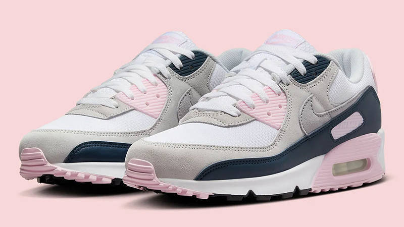 nike air max 90 womens white pink blue