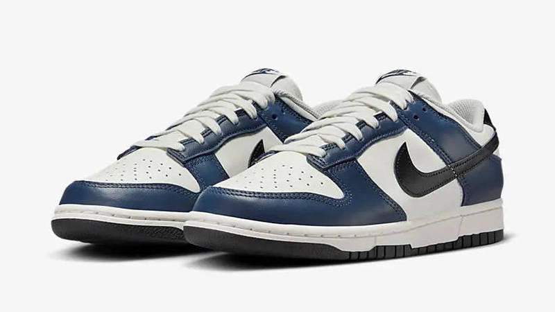 Nike Dunk Low White Midnight Navy Black front