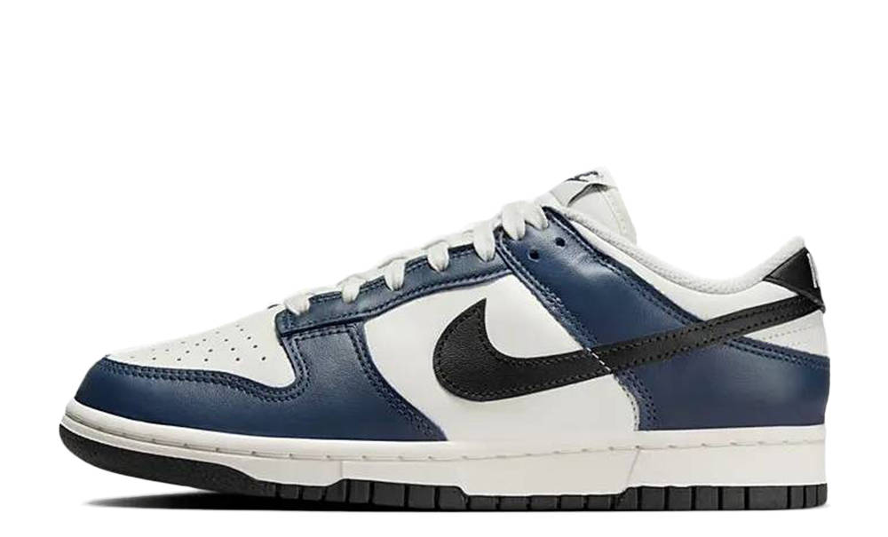 nike dunk low midnight navy white