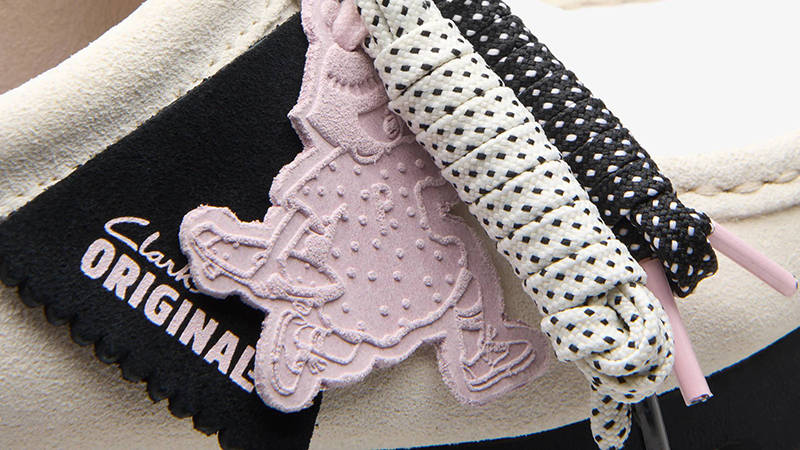 Paper Girl x Clarks Wallabee White logo