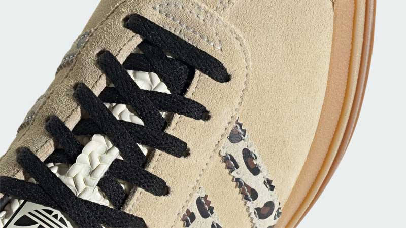 adidas Gazelle Bold Cream Leopard Top Closeup