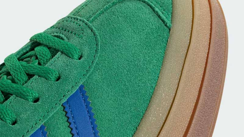adidas Gazelle Bold Green Blue Closeup