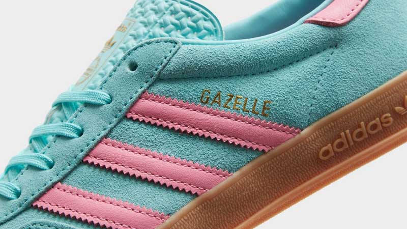 adidas gazelle silver green womens WMNS) adidas Gazelle Shoes 'Flash Aqua Lucid Pink' ID7026  SneakerSouqq