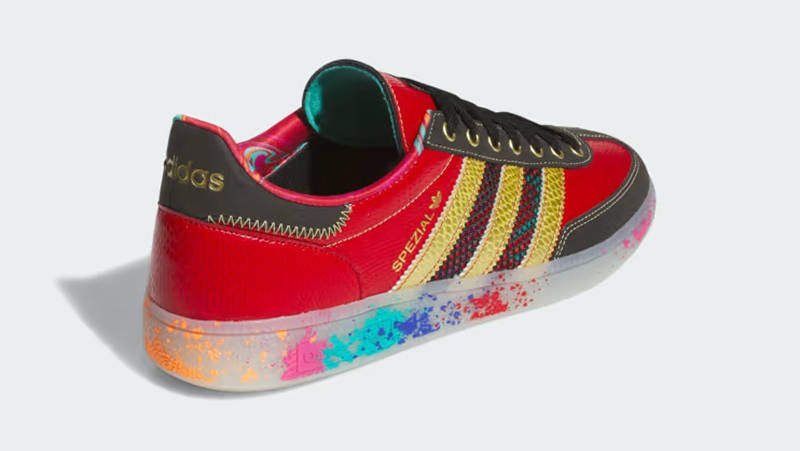 adidas Handball Spezial S.E.E.D. Scarlet Gold Paint Splatter ID8617 Back