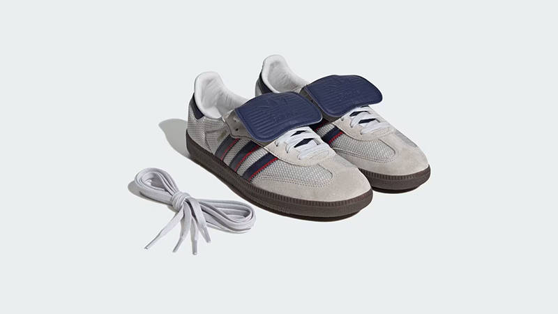 adidas Samba OG White Dark Blue Gum front both pair