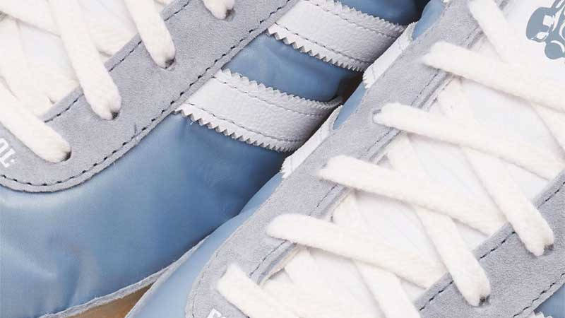 Footpatrol x adidas Gazelle 85 Light Blue Nylon Closeup