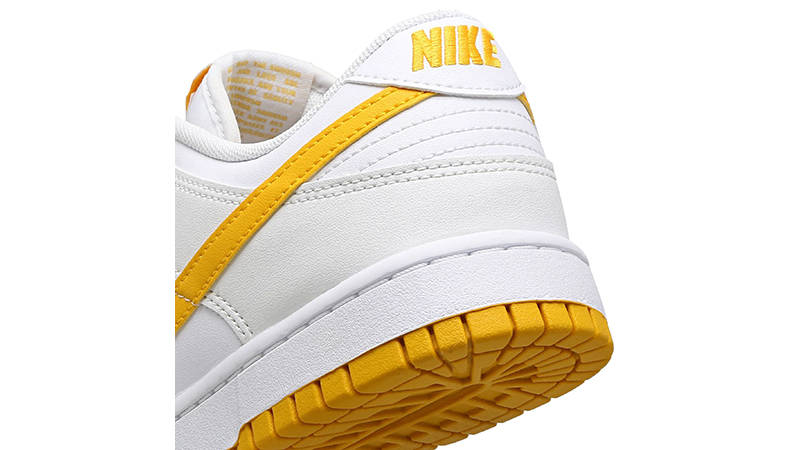 Nike Dunk Low White University Gold heel