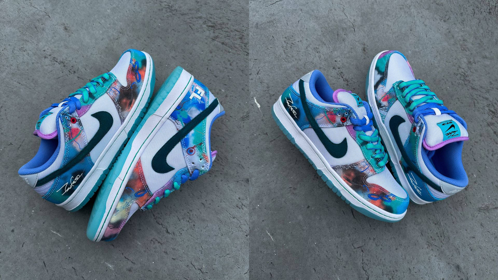 Futura Laboratories x Nike SB Dunk Low Aqua Teal | HF6061-400 | Exclusive Look