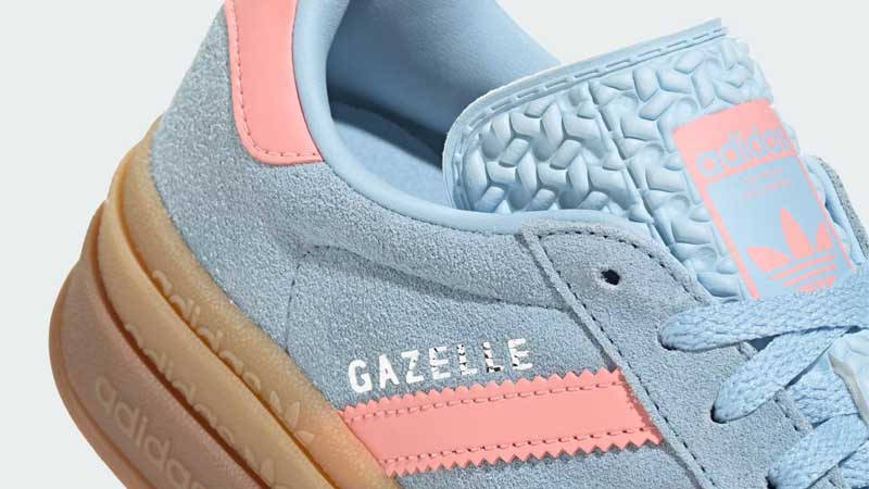 adidas Gazelle Bold GS Clear Sky Pink Closeup