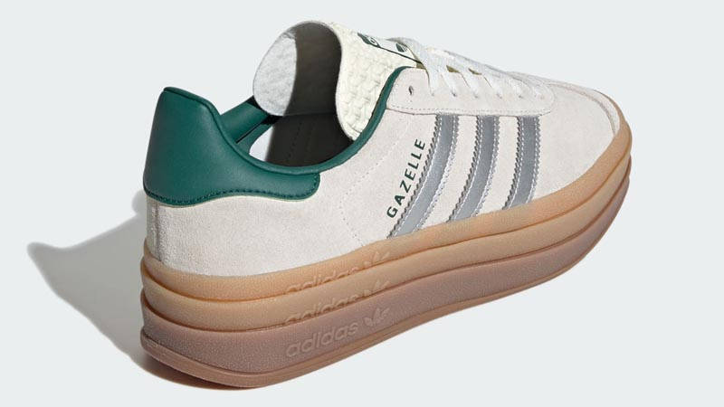 adidas Gazelle Bold Silver Metallic Green Back