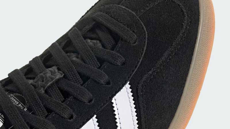 adidas Gazelle Indoor Black Gum Closeup