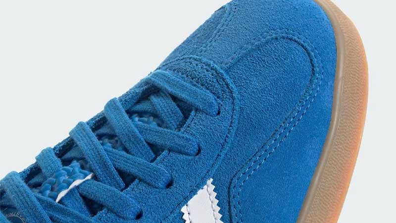 adidas Gazelle Indoor Blue Bird Gum Closeup