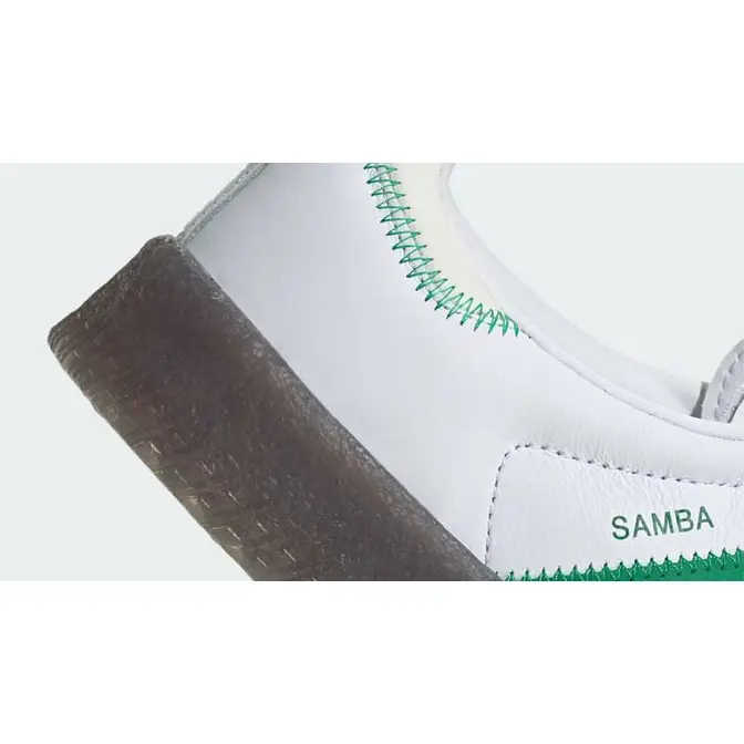 adidas Sambae Cloud White Green Closeup