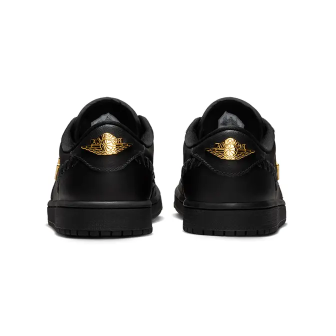 Air jordan 1 low black gold best sale