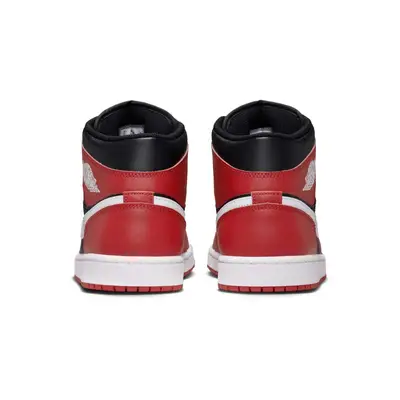 Air Jordan 1 Mid Black White Gym Red Back