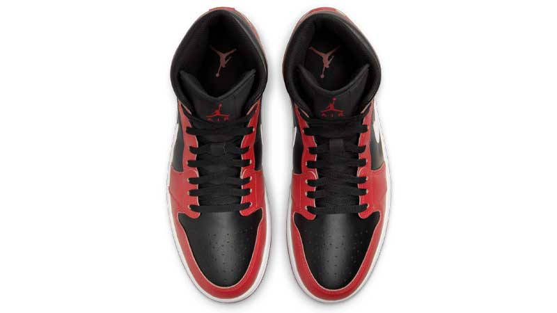 Air Jordan 1 Mid Black White Gym Red Middle