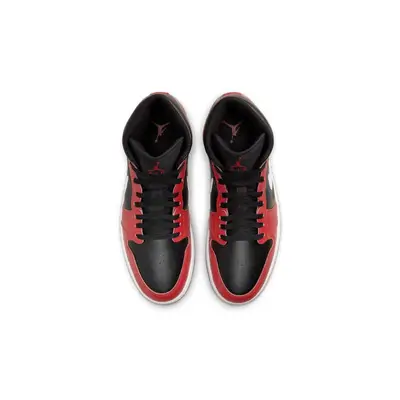 Air Jordan 1 Mid Black White Gym Red Middle