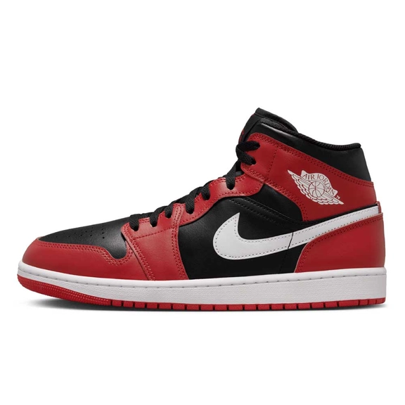 Air Jordan 1 Mid Black White Gym Red