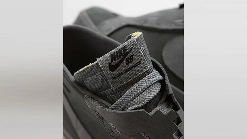 Di’orr Greenwood x Nike SB Blazer Mid Dark Smoke Grey tongue