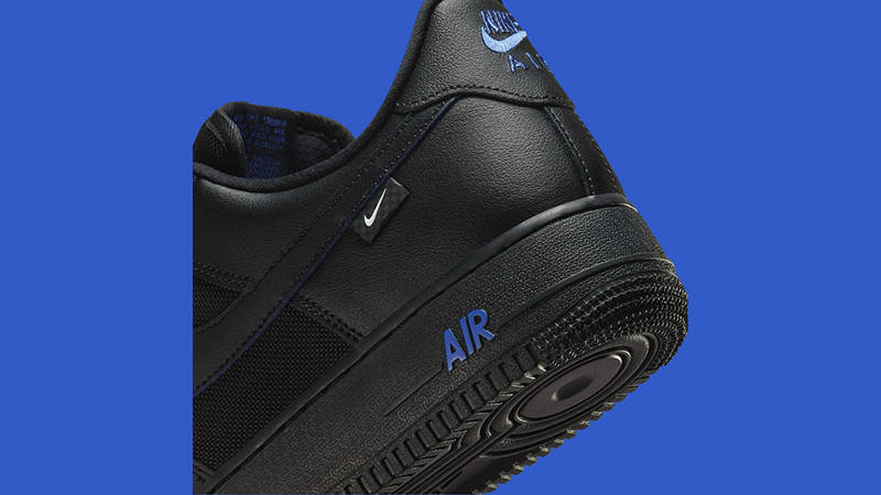 Nike Air Force 1 Low Black Astronomy Blue heel
