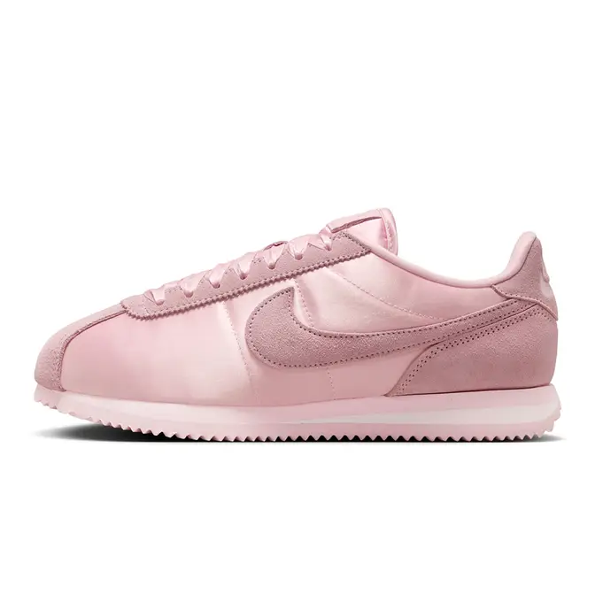 Pink nylon nike cortez on sale