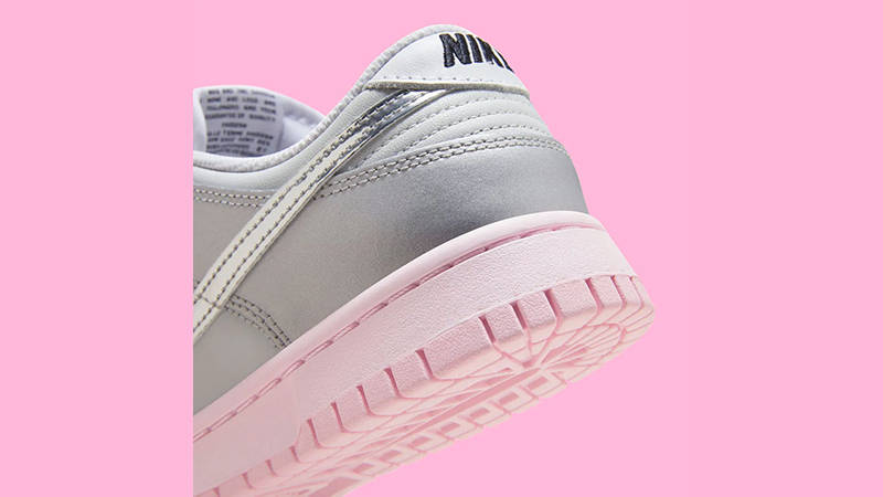 Nike Dunk Low LX Metallic Silver Pink heel