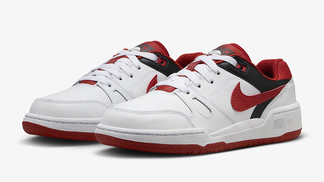 Nike Full Force Low GS White Black Mystic Red FV5929-100 Side