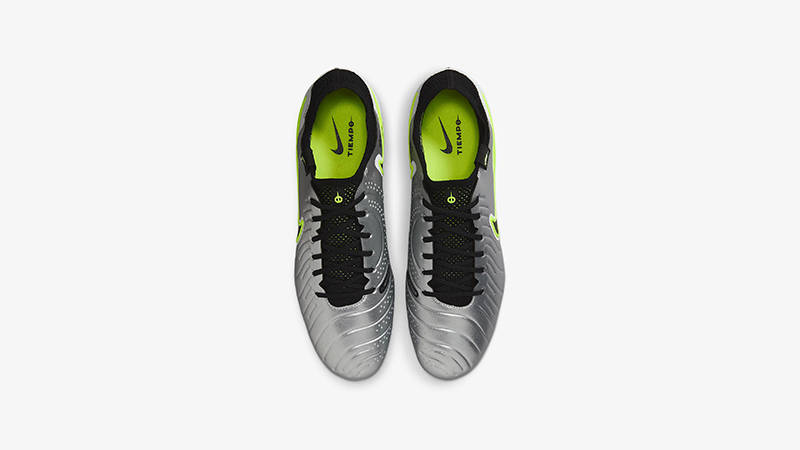 Nike Tiempo Legend 10 Elite Soft-Ground Low-Top Football Boot Silver Volt DV4329-001 middle