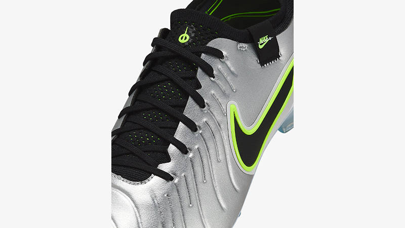 Nike Tiempo Legend 10 Elite Soft-Ground Low-Top Football Boot Silver Volt DV4329-001 tongue