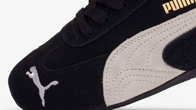 PUMA Speedcat OG Black White Side Closeup