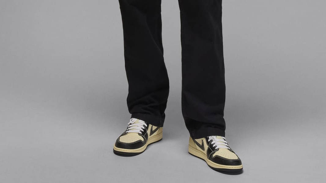 Air Jordan 1 Low SE Woven Coconut Milk On Foot