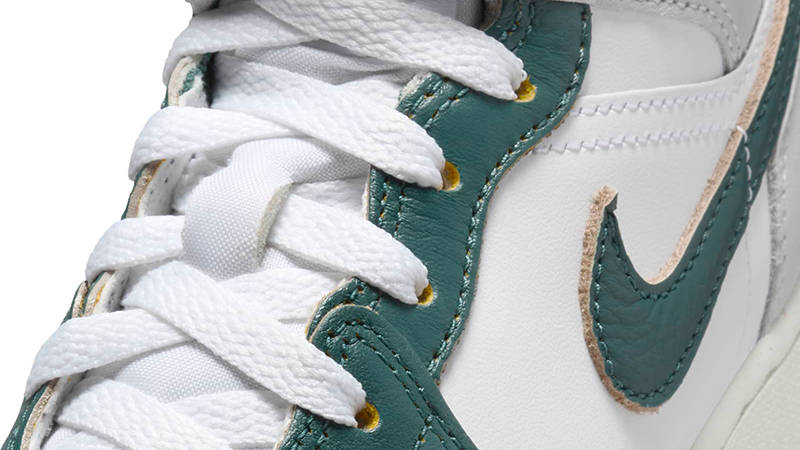 Air Jordan 1 Mid SE GS Neutral Grey Oxidised Green FQ8088-103 Detail