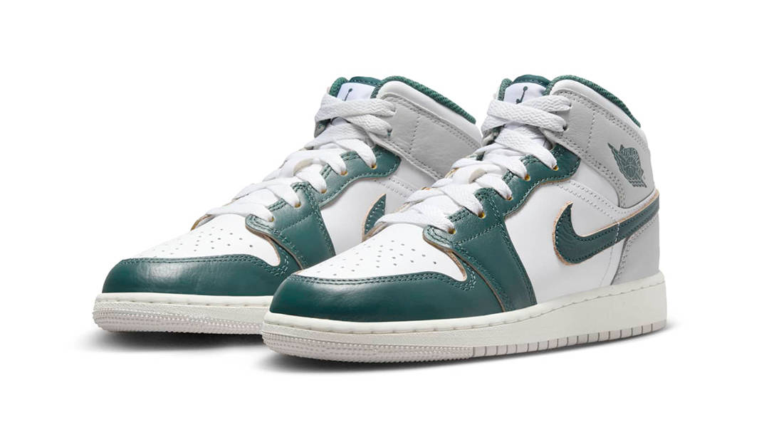 Air Jordan 1 Mid SE GS Neutral Grey Oxidised Green FQ8088-103 Side