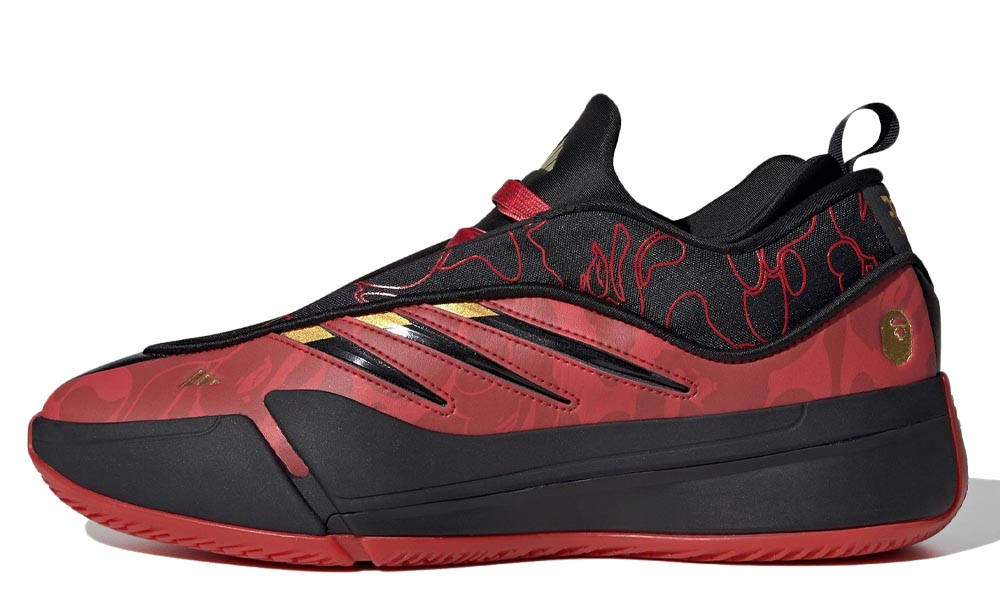 BAPE x adidas Dame 9 Black Red