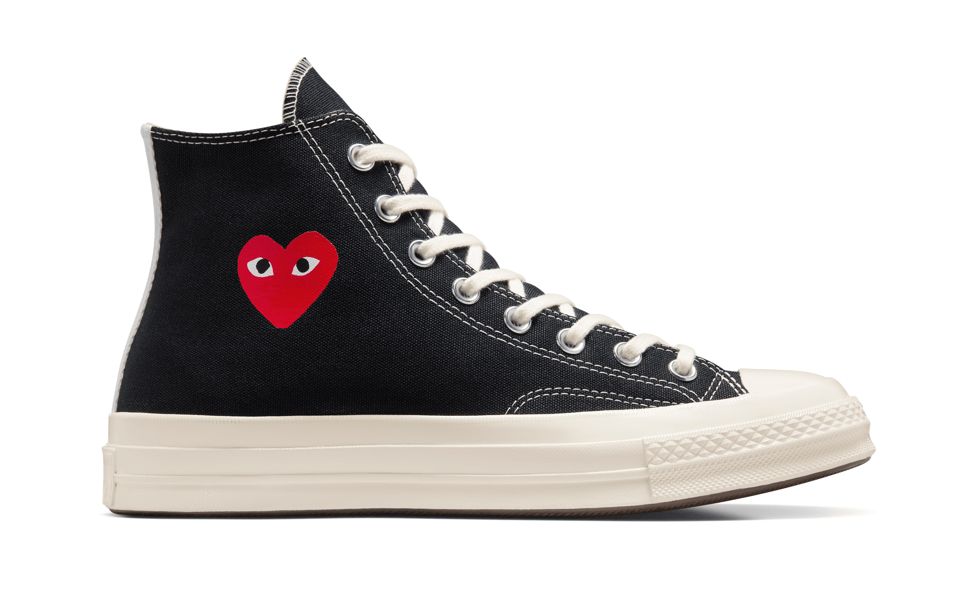 Comme des Garçons PLAY x ConverseSmall Red Heart All Star '70 High Sneakers Black