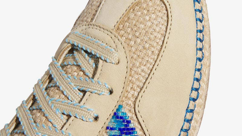 CLOT x adidas Gazelle by Edison Chen Khaki Blue Side Closeup
