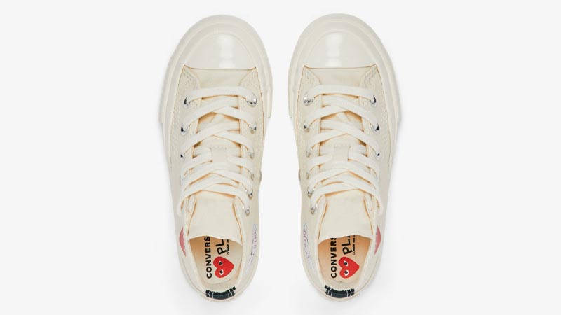 Comme des Garcons Play x Converse Chuck 70 Kids High Red Heart Beige