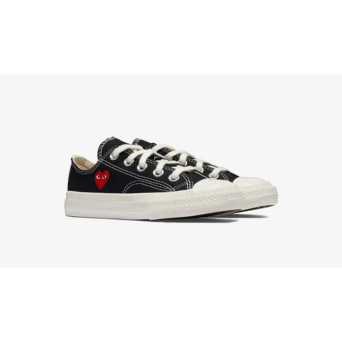 Black and white converse with red heart best sale