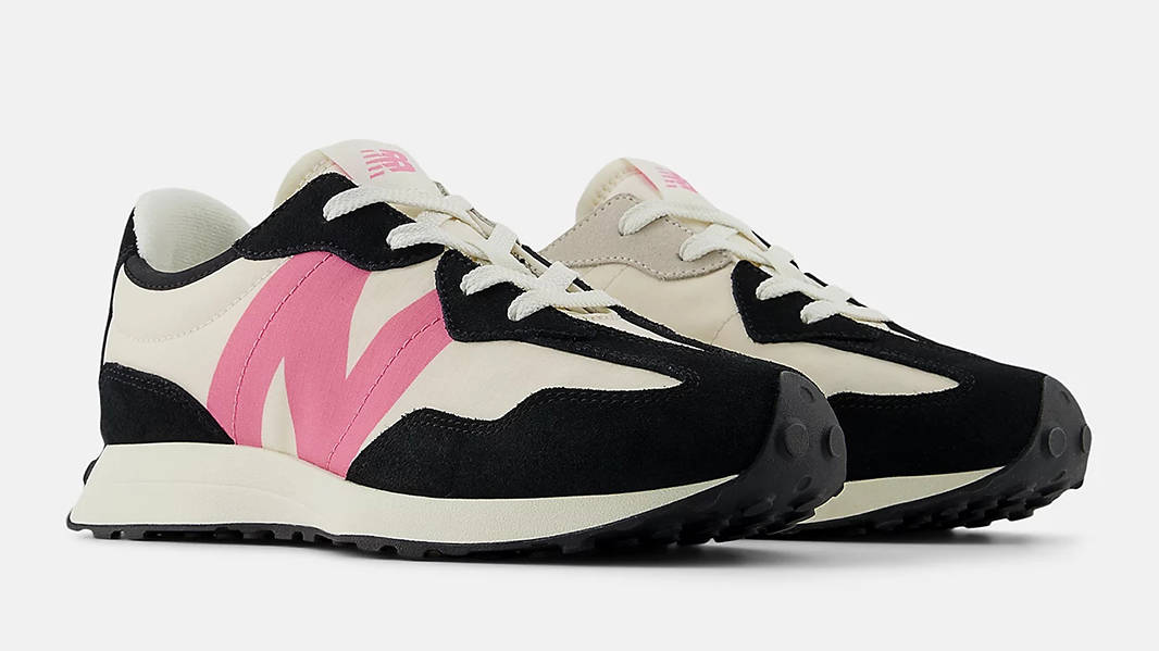 New Balance 327 Black Real Pink GS327VL Side