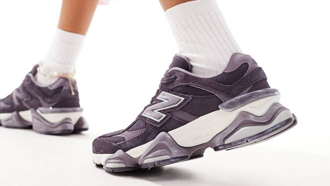 New Balance 9060 Plum On Foot Back