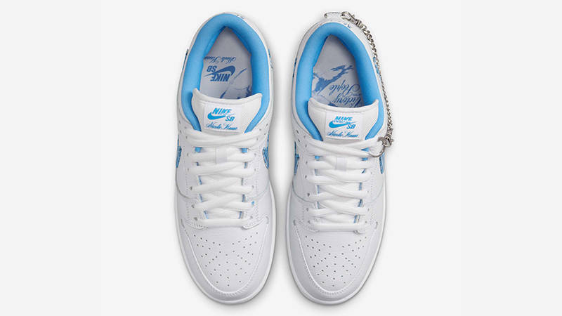 Nicole Hause x Nike SB Dunk Low White Blue FZ8802-100 Top
