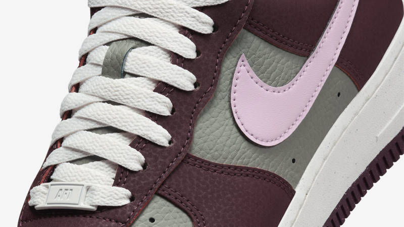 Nike Air Force 1 07 Next Nature Burgundy Crush Side Closeup