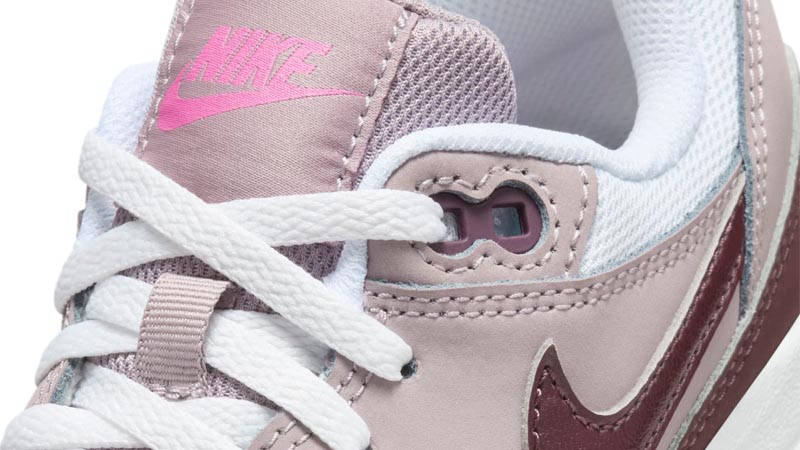 Nike Air Max 1 GS Light Violet Burgundy Crush Side Closeup