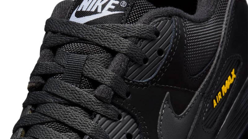Nike Air Max 90 Black Speed Yellow Side Closeup