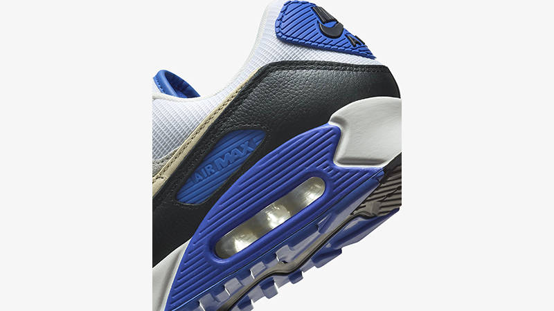 Nike Air Max 90 Premium White Racer Blue HF3449-100 heel