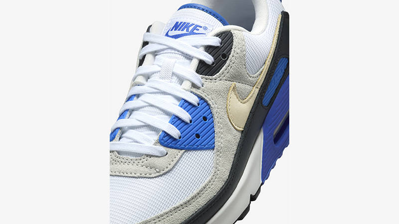 Nike Air Max 90 Premium White Racer Blue HF3449-100 tongue