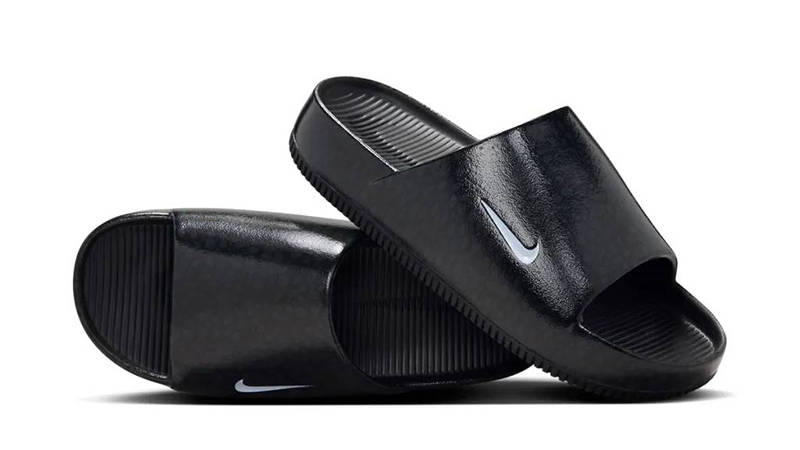 black sunflower nike slides
