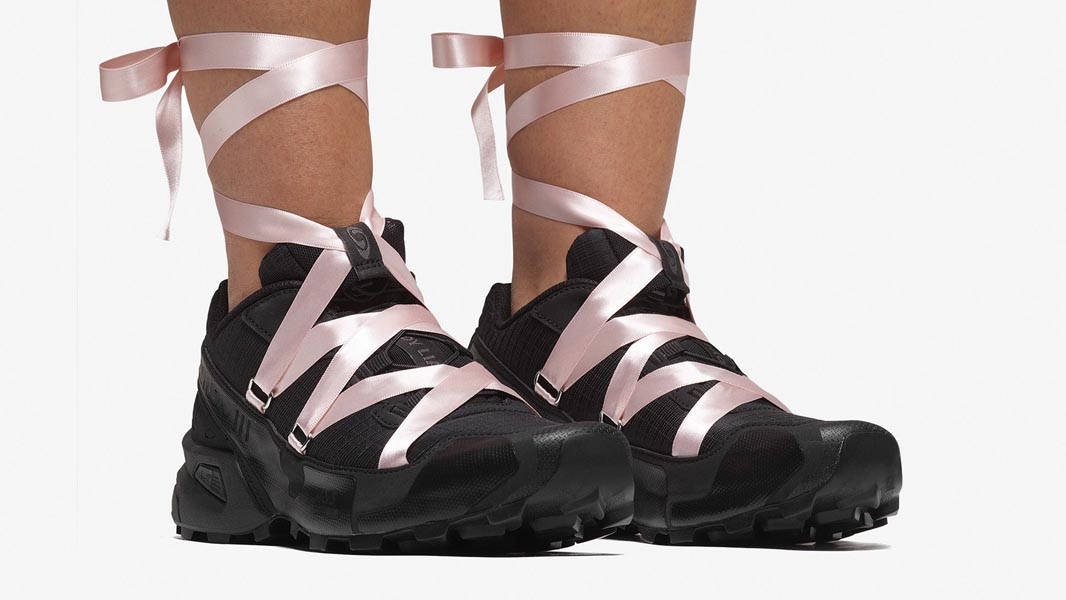 Sandy Liang x Salomon Speedcross Ribbon Black On Foot Front