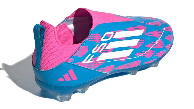 adidas F50 League Laceless FG Kids Blue Pink Back