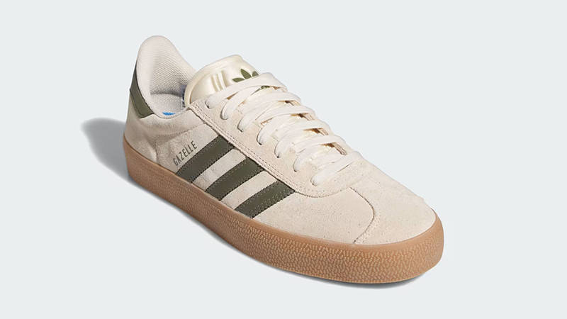 adidas gazelle silver green womens Adidas Gazelle ADV Olive / Maroon / White Skate Shoe